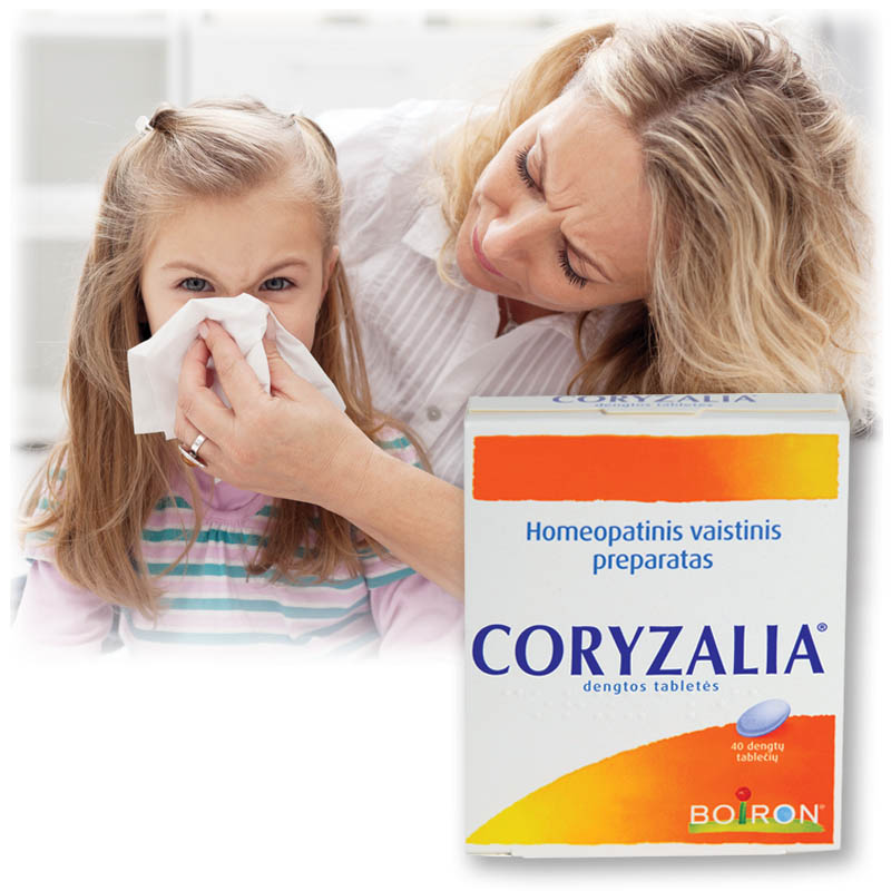 coryzalia alergijos simptomams mazinti