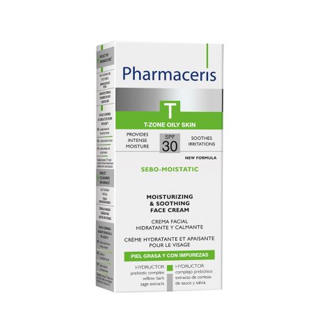 PHARMACERIS T, Sebo Moistatic-raminamasis kremas, SPF30, 50ml (dėž.)