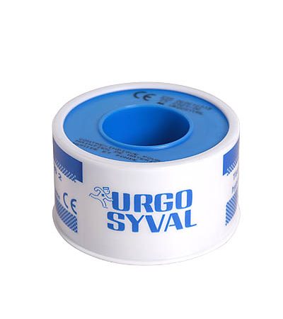 URGO SYVAL baltas medziaginis pleistras 2,5 cm x 5 m