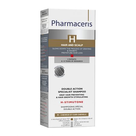 PHARMACERIS H, Stimutone-augimą skatinantis, žiliems plaukams šampūnas, 250ml (dėž.)