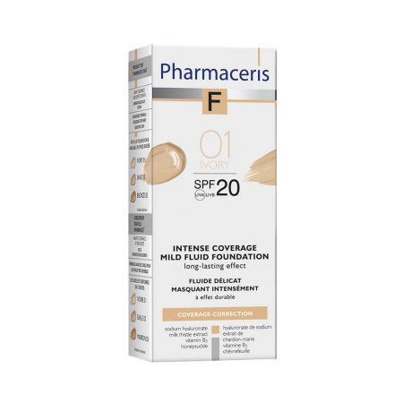 PHARMACERIS F, Intensive Coverage-intensyviai dengianti pudra nr.1, SPF20, 30ml (dėž.)