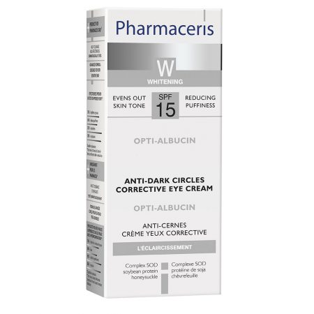 PHARMACERIS W, Opti Albucin – skaistinamasis paakių kremas, SPF 15