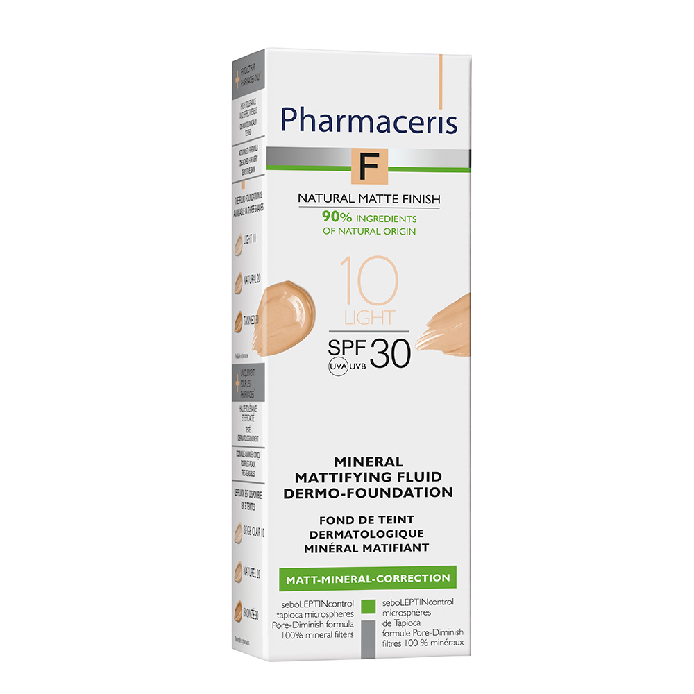 PHARMACERIS F, Mineralinė matinė pudra Nr. 10, SPF30