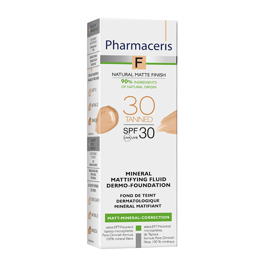 PHARMACERIS F, Mineralinė matinė pudra Nr. 30, SPF30